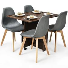 Choose from classic & modern styles in many finishes and sizes. Gymax 5pcs Dining Table Set Folding Drop Leaf Table And 4 Chairs Space Saving Best Buy Canada