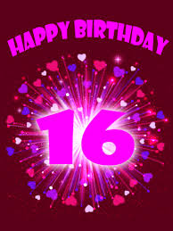 It's a sweet 16 celebration, and it's time to tell that special someone that they're finally growing up and no matter what you will always love them; Pink Happy 16th Birthday Card Birthday Greeting Cards By Davia