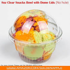 Golden Apple 8 Oz Clear Plastic Cups For Ice Cream Dessert Cups Snack Bowl With Dome Lids No Hole 30sets Cream Desserts Dessert Cups Snack Bowls