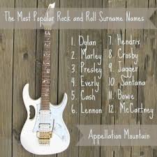 As quoted above, surnames are family names and tell a lot about family history. Rock Star Surname Names The Most Popular In The Us Appellation Mountain
