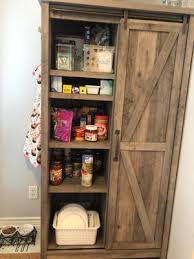 They are designed to provide additional utility. Small Kitchen Cabinet Bookcase Farmhouse Barn Door Pantry Storage Rustic Gray Home Garden Furniture Tables