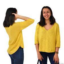 A tricoter pour les journées ou les soirées fraiches avec magic maman. Kit A Tricoter Pull Femme Col V Bambara La Droguerie