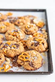 · in a large bowl, place the flour, xanthan gum, baking soda, salt, and granulated sugar, and whisk to . Peanut Pretzel And Potato Chip Chocolate Chip Cookies Refined Sugar Free Gluten Free Dairy Free Cloudy Kitchen