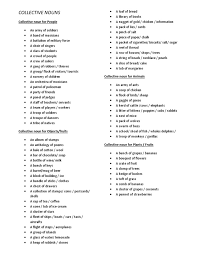 A collective noun is a noun that represents a collection of individuals, usually people, such as: Collective Nouns