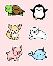 Cute Animal Sticker Pack 1 Sticker By Littlemandyart Cute Easy Drawings Cute Cartoon Drawings Cute Laptop Stickers