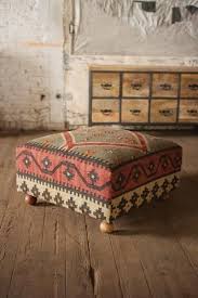 Large Wool Kilim Coffee Table Ottoman Square 32 D X 18 H Home Decor Unique Modern Furniture Ottoman