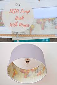 The Best Ikea Lamp Hack Rismon Map Lampshade Ikea Lamp Lampshade Makeover Diy Lamp Shade