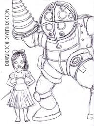 Bioshock Big Daddy And Little Sister Drawing Bioshock Big Sister Drawing Google Search Sisters Drawing Bioshock Drawings