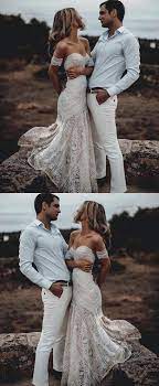 Mermaid Sweetheart Sweep Train Lace Beach Wedding Dress By Hiprom 376 00 Usd Lace Beach Wedding Dress Wedding Dresses Lace Wedding Dresses