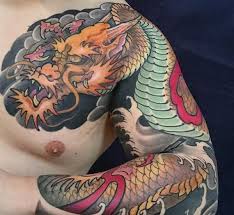 Medium welsh dragon color tattoo design tattoo dimensions: 100 Dragon Sleeve Tattoo Designs For Men Fire Breathing Ink Ideas