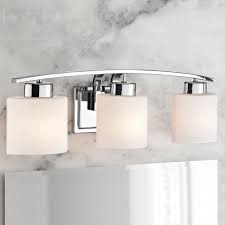 Chrome Bathroom Wall Light With White Oval Glass Three Lights 1383 26 Destination Lighting