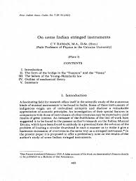 Brief biography of cv raman. Cv Raman Paper On Tanpura String Instruments Chordophones