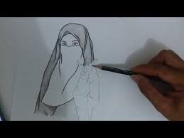 فيجب ما ستر من الأنثى ولو رقيقة ما عدا الوجه والكفين. Terbaik Sketsa Gambar Wanita Bercadar Ideku Unik