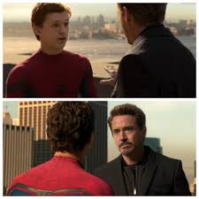 Tony stark watches as peter parker use his suit. Create Meme Tony Stark Avengers Finale Tony Stark Spider Man Return Home Tony Stark And Peter Parker Pictures Meme Arsenal Com