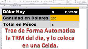 Disminuyó un 0.39% (14.74 pesos). Plantilla Gratis Dolar Hoy Con Excel Trm Colombia Youtube