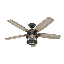 Hunter Coral Bay 52 In Matte Black Indoor Outdoor Ceiling Fan With Light Kit And Remote Bronze Ceiling Fan Outdoor Ceiling Fans Ceiling Fan With Light