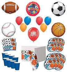 If you're planning to celebrate your ballpark's opening day, can't wait for the excitement of the kentucky derby or love shouting goal! for the world cup, then you've come to the right place. Mayflower Products Sports Theme Party Supplies 8 Guest Entertainment Kit And Balloon Bouquet Decorations Buy Online In Angola At Angola Desertcart Com Productid 150106970
