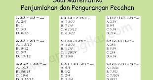 Latihan soal penjumlahan dan pengurangan pecahan kelas 3 sd. Soal Matematika Penjumlahan Dan Pengurangan Pecahan Contoh Rpp Sd Dan Soal Sd