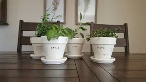 set of 4 herb planters herb pots personalized planters farmhouse herb pots fresh herbs white planters fixer upper distressed pots herb planters herb pots white planters