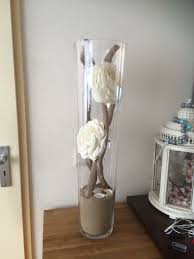 Gave Vaas Met Rozen Takken En Zand Bodenvase Dekorieren Glasvasen Dekorieren Bodenvasen