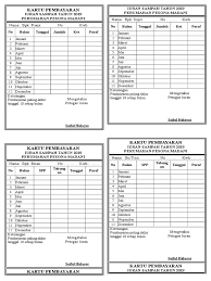 Berikut beberapa sample kartu iuran. Format Kartu Pembayaran Spp Masnurul