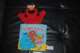 In this full episode, elmo and zoe are trying to find things that start with the letter p. Let S Play Elmo Says Sesame Street Puppet Fabric Book Zoe Baby Bear Softplay Htf 11 99 Picclick