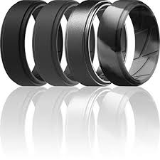 Find your silicone ring now! Review For Thunderfit Silicone Wedding Rings For Men Breathable Airflow Inner Grooves Step Edge Sleek Design Breathable Rubber Engagement Bands 8mm Wide 2mm Thick