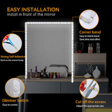 Diy ikea bathroom vanity mirror with lights. Lighting Ceiling Fans Led Vanity Mirror Lights Kit Axutas 13ft 4m Flexible S Shape Design Led Light Strips Smd 2835 Leds 6500k Soft Daylight White With Dimmer And Power Supply For Vanity