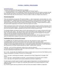 Addressee address city, state zip. Payroll Control Procedure