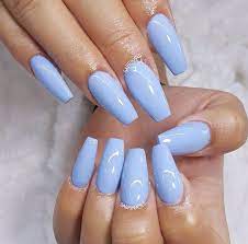 Acrylic Nail Simple Festive Christmas Acrylic Nail Designs For Winter Acrylicnailsideas Light Blue Nails Trendy Nails Blue Nails