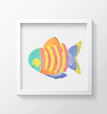 Striped Fish Art Print Kids Wall Art Collection Art Wall Kids Fish Wall Art Kids Art Wall Decor