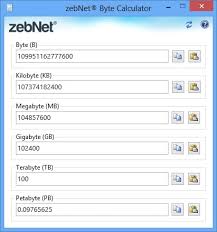 Zebnet Byte Calculator 6 0 0 0 Free Download