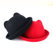 Look It S A Black Bowler Hat With Ears Black Bowler Hat Lovely Clothes Hats