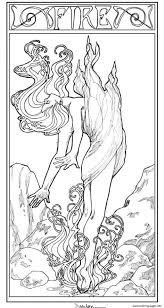 I've found a beautiful collection of art nouveau images made into coloring pages by museums around the world. Adult Art Nouveau Style Fire Woman Coloring Pages Printable
