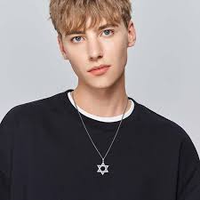 WINNICACA Classic S925 Sterling Silver Star of David Necklace Jewish  Necklace with Stainless Steel Rolo Chain Israel Jewelry Birthday  Anniversary Fathers Day Christmas Gifts for Men