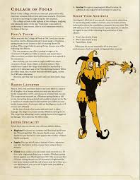 College Of Fools A New Subclass For The Bard Dndhomebrew
