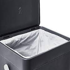 Your essential kitchen accessories just got stylish! Goodhome Kora Anthracite Metal Plastic Rectangular Freestanding Kitchen Bin 7l Diy At B Q