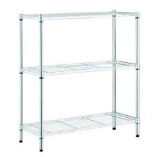 24 In W X 30 5 In H X 14 In D 3 Shelf Steel Wire Chrome Finish Shelving Unit 31424ps 1 The Home Depot Wire Shelving Units Steel Shelving Unit Shelves
