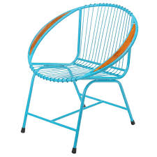 Brooklyn Metal Wire Chair Blue With Arms Wire Chair Metal Chairs Lounge Chair Outdoor