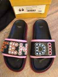 Fendi Fendi Studded Logo Slides Grailed