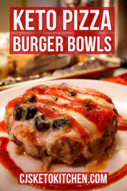 Keto Pizza Burger Bowls Recipe Pizza Burgers Pizza Bowl Recipes