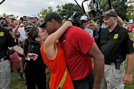 The pro golfer took to instagram to share a snap with his girlfriend erica herman and his. Tiger Woods And Girlfriend Erica Herman Pack On The Pda After His Big Win Huffpost Life