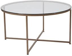 Great savings & free delivery / collection on many items. Amazon Com Flash Furniture Greenwich Collection Glass Coffee Table With Matte Gold Frame Kitche Round Glass Coffee Table Gold Coffee Table Glass Coffee Table