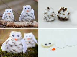 Basteln Tannenzapfen Advent Kinder Eulen Watte Filz Schneeeule Bastelideen Christmas Basteln Weihnachten Naturmaterialien Winterdeko Basteln Deko Basteln
