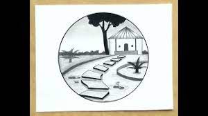 Easy drawings of nature with pencil how to draw a simple scenery pencil drawing. How To Draw Easy Nature Scenery Pencil Shading For Beginners Pencil Sketch In A Circle Youtube