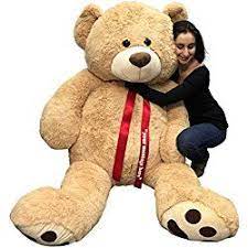 Personalized Big Plush Giant 6 Ft Teddy Bear Soft Your Message Imprinted On Neck Ribbon Bow Soft Teddy Bear Valentines Day Teddy Bear Personalized Valentines