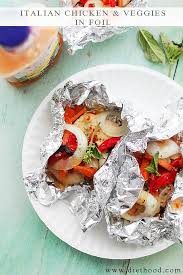Move the tenderloins to a carving board and tent with aluminum foil and let rest while vegetables finish cooking. Italian Chicken And Vegetables In Foil Recipe Easy Chicken Foil Packets