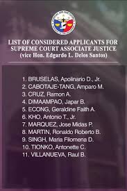 President rodrigo duterte has appointed court administrator jose midas marquez as associate justice of the . Judicial And Bar Council We Want To Hear From You We Welcome Your Thoughts Concerns Or Comments About The Applicants For Supreme Court Associate Justice Vice Hon Edgardo L Delos Santos