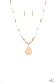 Teardrop white rhinestones swing from the bottom of a bold silver chain, creating a dramatic fringe below the collar. Explore The Elements Brown Paparazzi Necklace Jessiek S Bling Room