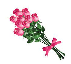 Transparent Pink Roses Bouquet Png Clipart Picture Pink Rose Bouquet Flower Drawing Digital Flowers